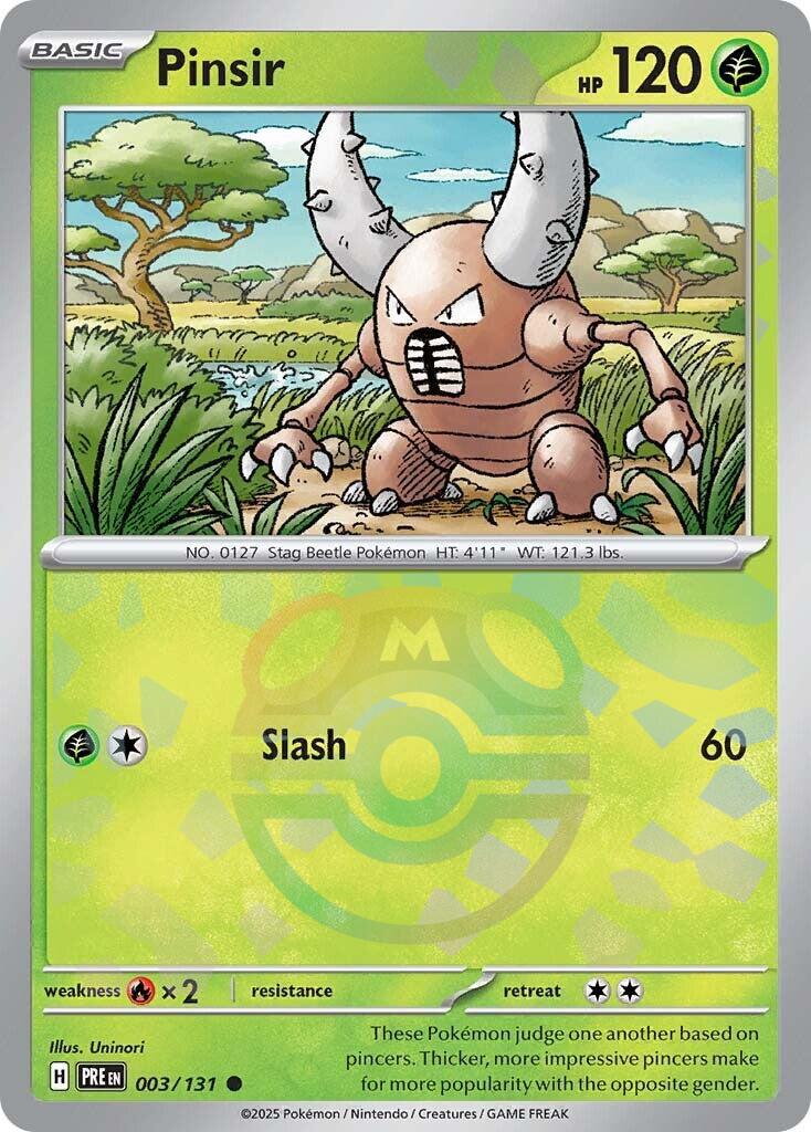 Pinsir (003/131) (Master Ball Pattern) [Scarlet & Violet: Prismatic Evolutions] | Shuffle n Cut Hobbies & Games