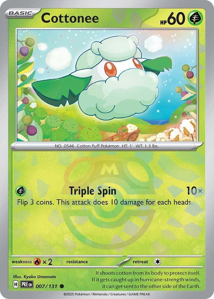 Cottonee (007/131) (Master Ball Pattern) [Scarlet & Violet: Prismatic Evolutions] | Shuffle n Cut Hobbies & Games