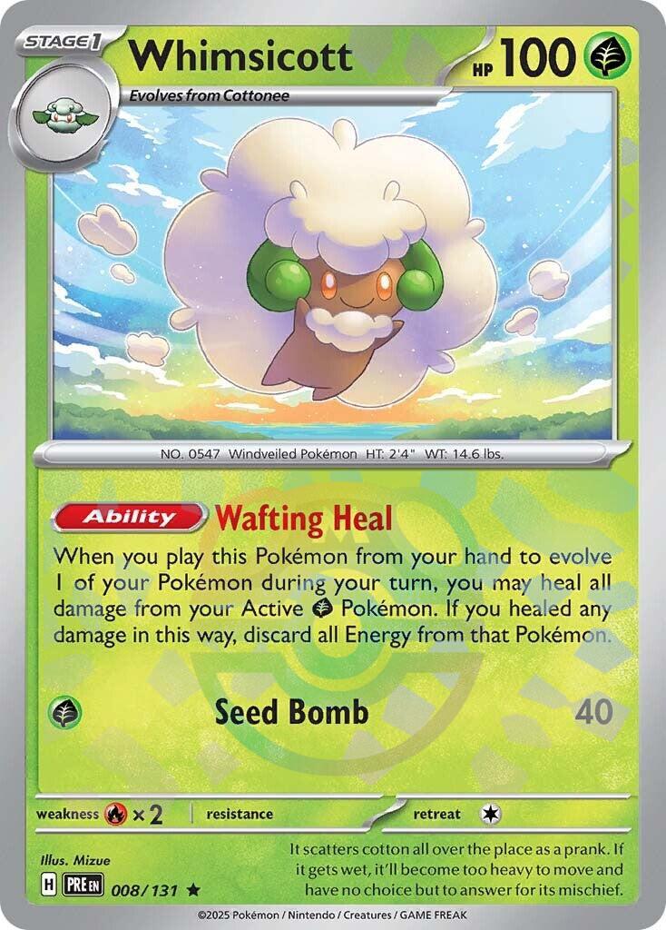 Whimsicott (008/131) (Master Ball Pattern) [Scarlet & Violet: Prismatic Evolutions] | Shuffle n Cut Hobbies & Games