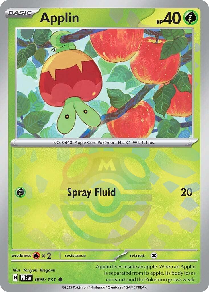 Applin (009/131) (Master Ball Pattern) [Scarlet & Violet: Prismatic Evolutions] | Shuffle n Cut Hobbies & Games