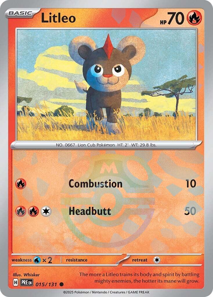 Litleo (015/131) (Master Ball Pattern) [Scarlet & Violet: Prismatic Evolutions] | Shuffle n Cut Hobbies & Games