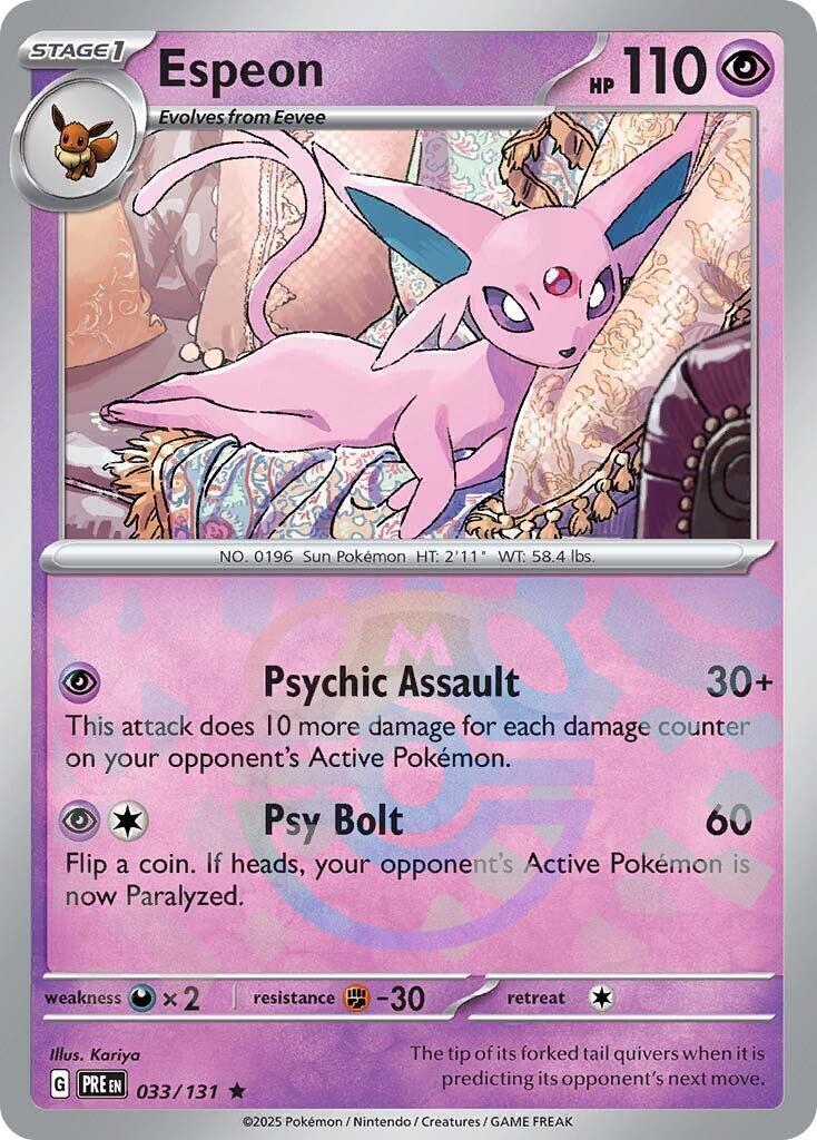 Espeon (033/131) (Master Ball Pattern) [Scarlet & Violet: Prismatic Evolutions] | Shuffle n Cut Hobbies & Games