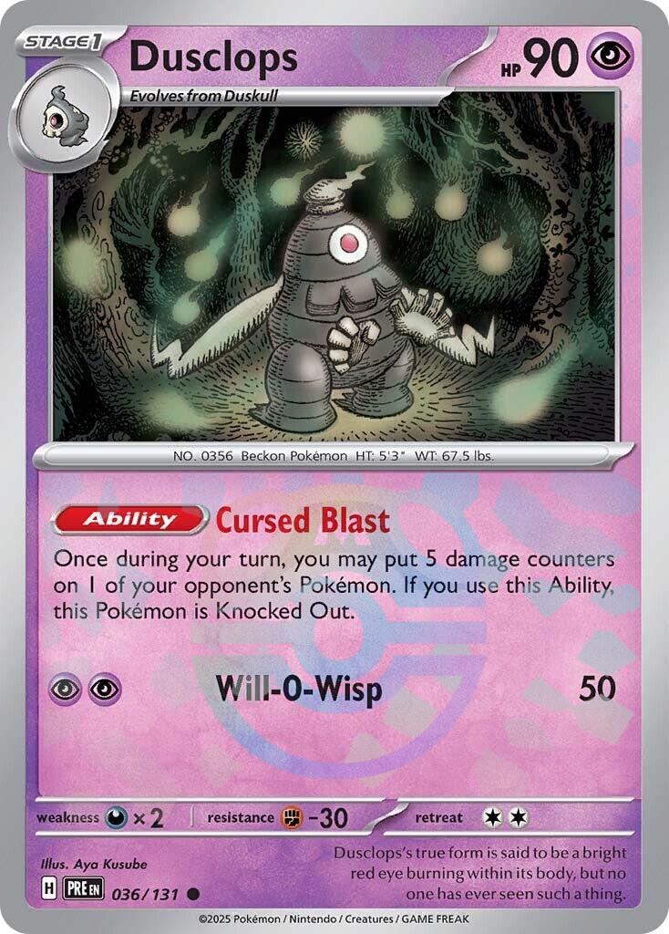 Dusclops (036/131) (Master Ball Pattern) [Scarlet & Violet: Prismatic Evolutions] | Shuffle n Cut Hobbies & Games