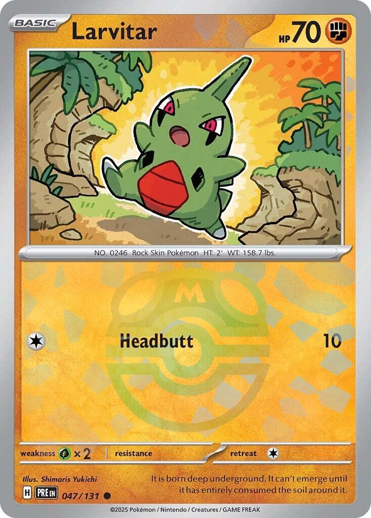 Larvitar (047/131) (Master Ball Pattern) [Scarlet & Violet: Prismatic Evolutions] | Shuffle n Cut Hobbies & Games