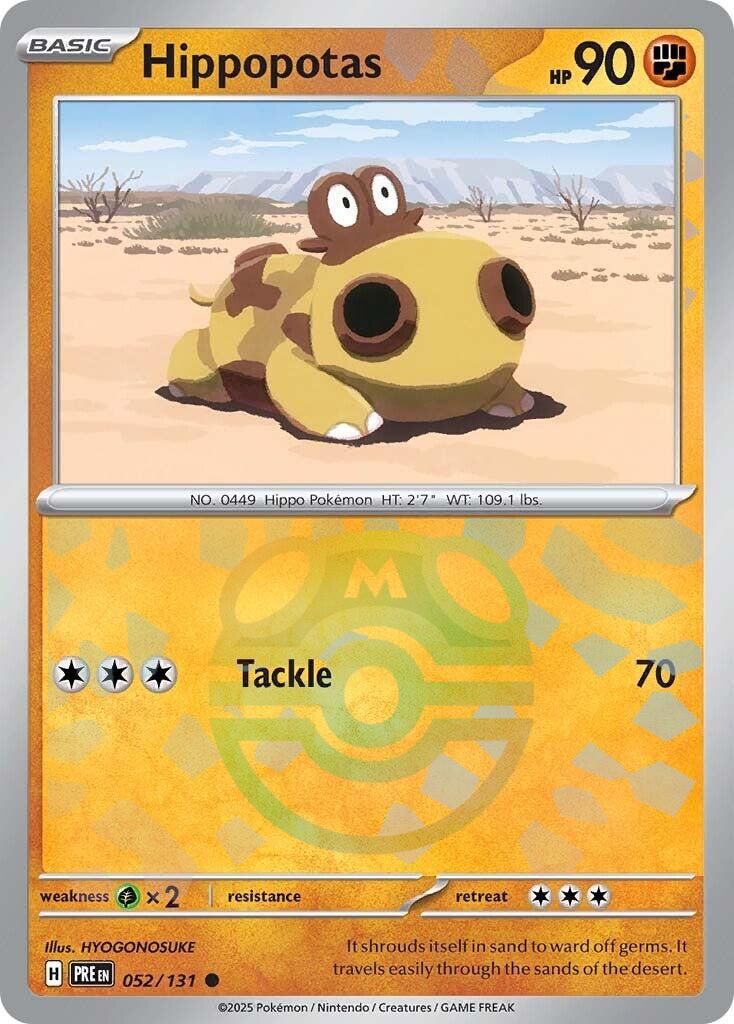 Hippopotas (052/131) (Master Ball Pattern) [Scarlet & Violet: Prismatic Evolutions] | Shuffle n Cut Hobbies & Games