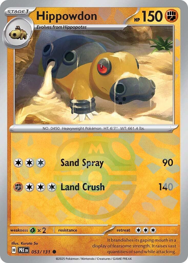Hippowdon (053/131) (Master Ball Pattern) [Scarlet & Violet: Prismatic Evolutions] | Shuffle n Cut Hobbies & Games