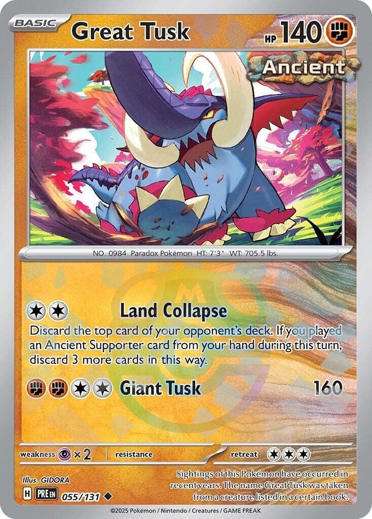 Great Tusk (055/131) (Master Ball Pattern) [Scarlet & Violet: Prismatic Evolutions] | Shuffle n Cut Hobbies & Games