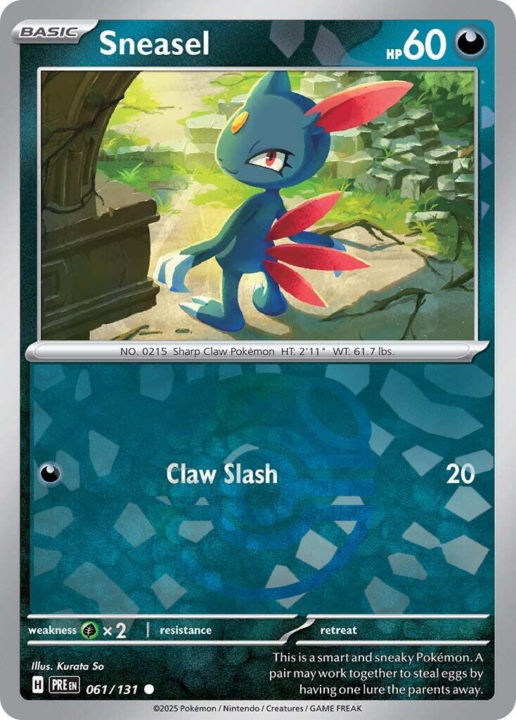 Sneasel (061/131) (Master Ball Pattern) [Scarlet & Violet: Prismatic Evolutions] | Shuffle n Cut Hobbies & Games