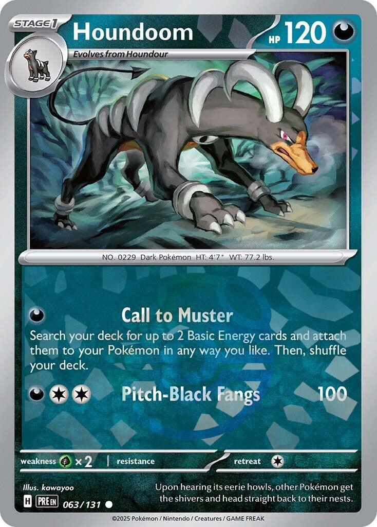 Houndoom (063/131) (Master Ball Pattern) [Scarlet & Violet: Prismatic Evolutions] | Shuffle n Cut Hobbies & Games