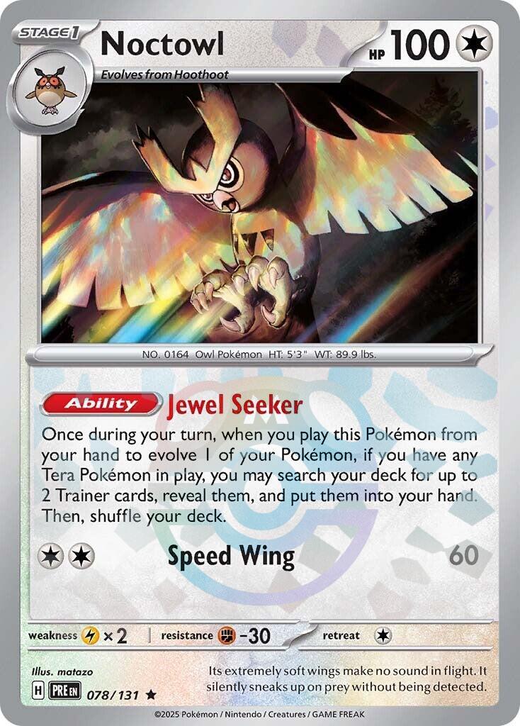 Noctowl (078/131) (Master Ball Pattern) [Scarlet & Violet: Prismatic Evolutions] | Shuffle n Cut Hobbies & Games