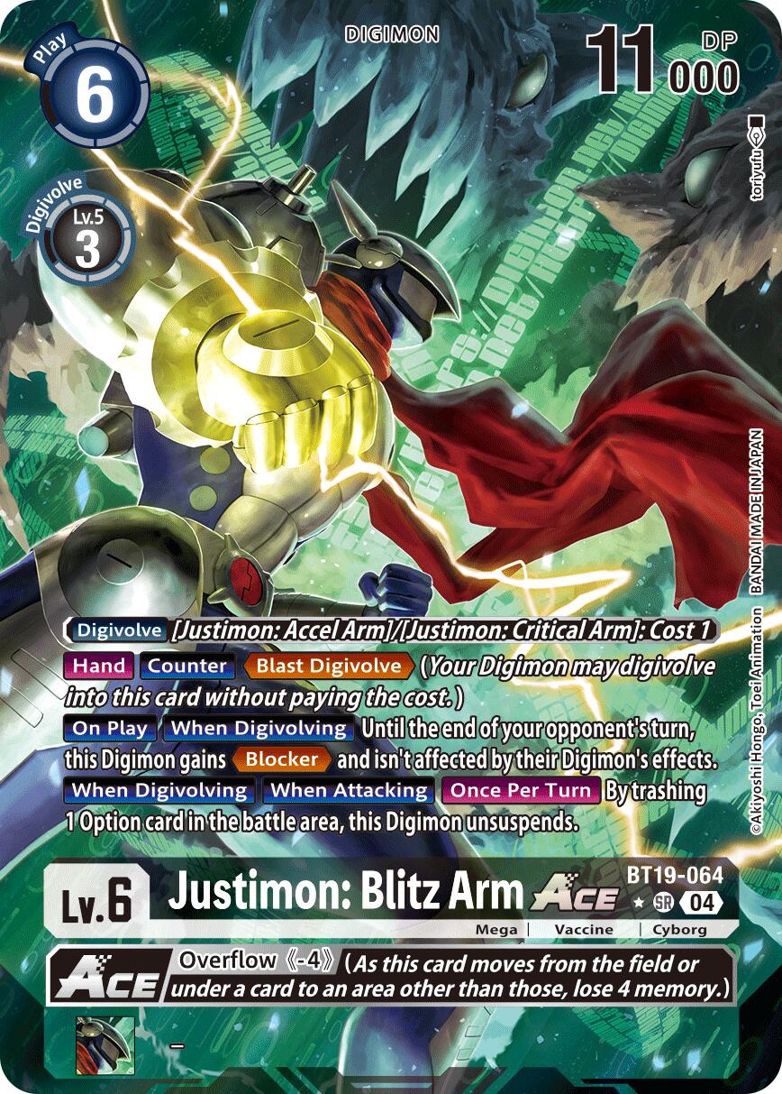 Justimon: Blitz Arm ACE [BT19-064] (Alternate Art) [Release Special Booster Ver.2.5] | Shuffle n Cut Hobbies & Games