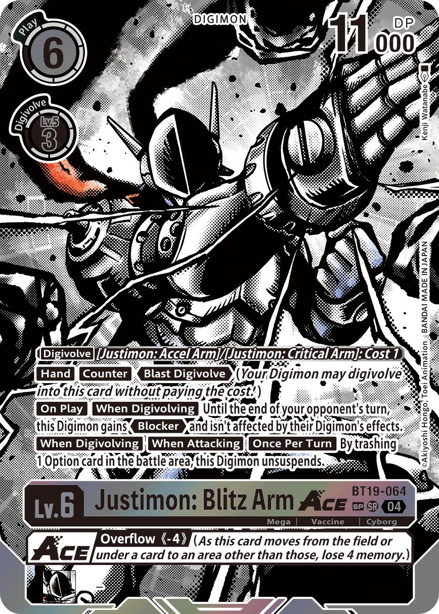 Justimon: Blitz Arm ACE [BT19-064] (Textured) [Release Special Booster Ver.2.5] | Shuffle n Cut Hobbies & Games