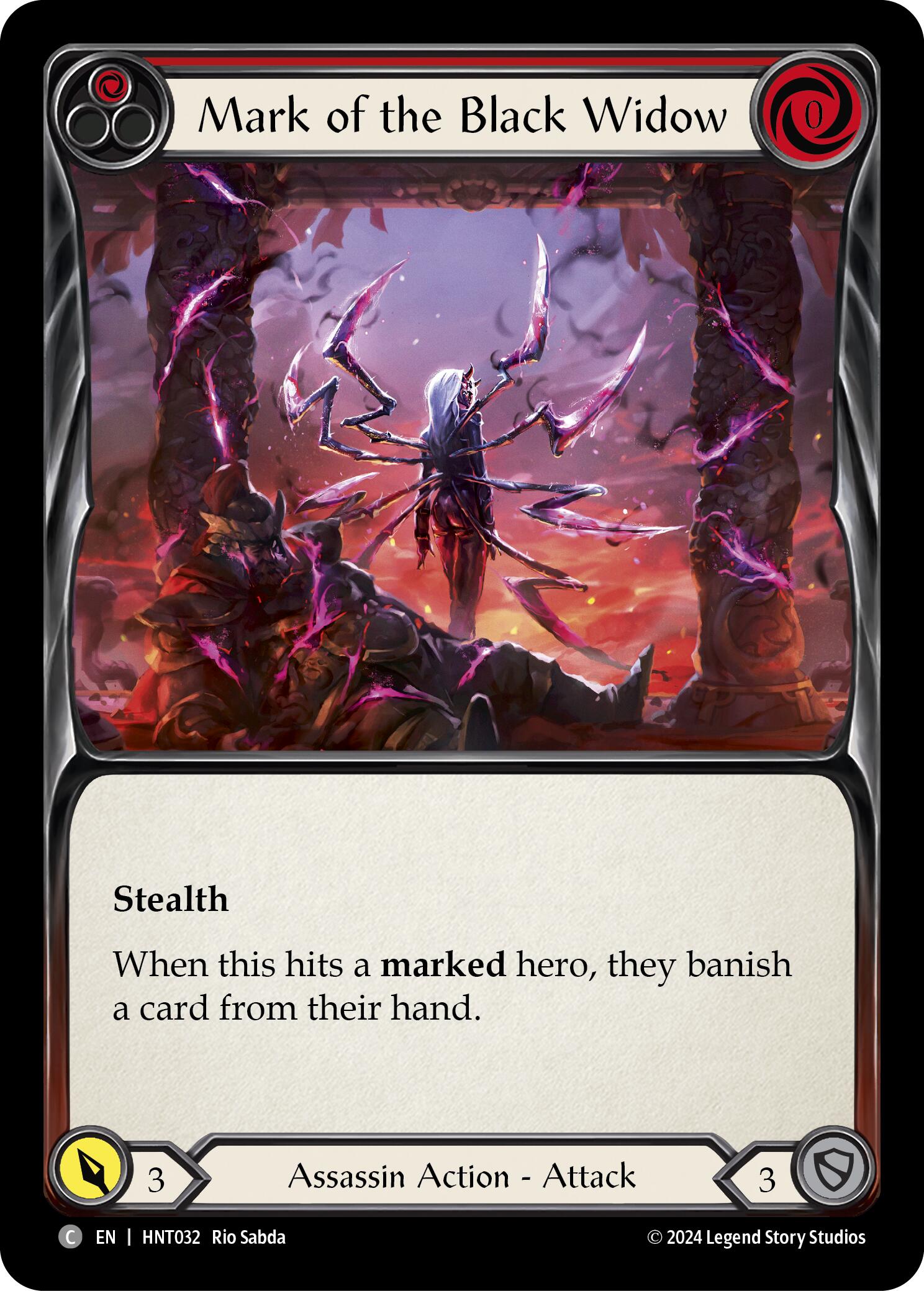 Mark of the Black Widow (Red) [HNT032] (The Hunted)  Rainbow Foil | Shuffle n Cut Hobbies & Games