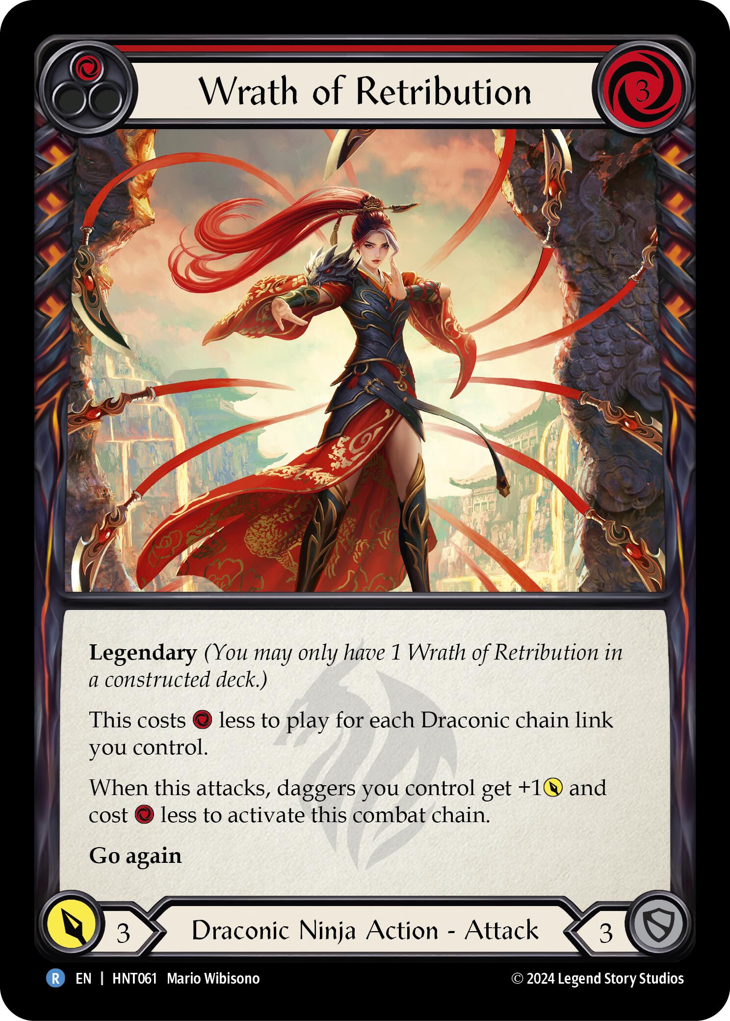 Wrath of Retribution (Red) [HNT061] (The Hunted)  Rainbow Foil | Shuffle n Cut Hobbies & Games