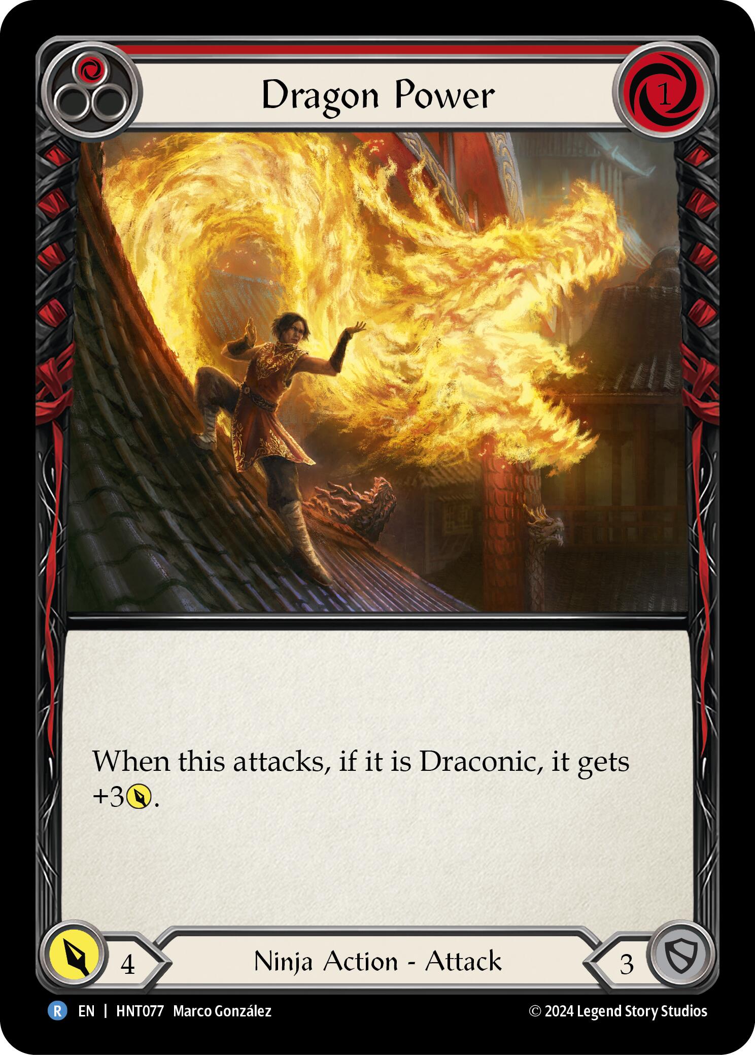 Dragon Power (Red) [HNT077] (The Hunted)  Rainbow Foil | Shuffle n Cut Hobbies & Games