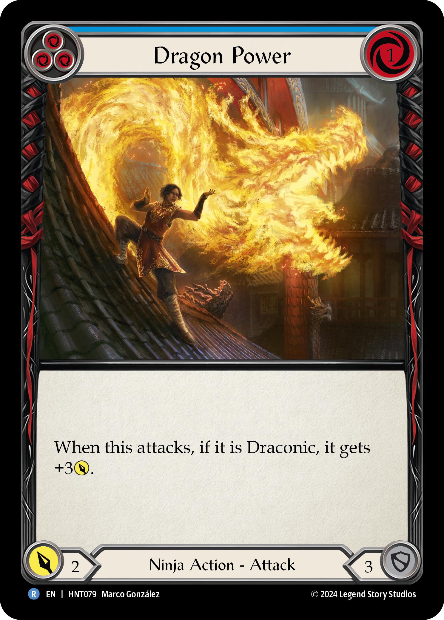 Dragon Power (Blue) [HNT079] (The Hunted)  Rainbow Foil | Shuffle n Cut Hobbies & Games
