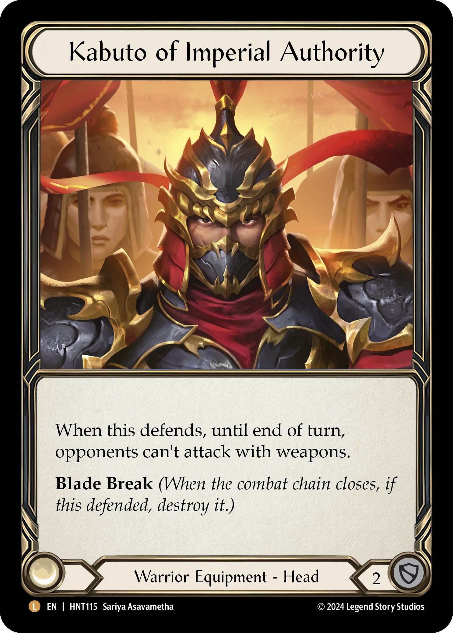 Kabuto of Imperial Authority [HNT115] (The Hunted)  Rainbow Foil | Shuffle n Cut Hobbies & Games