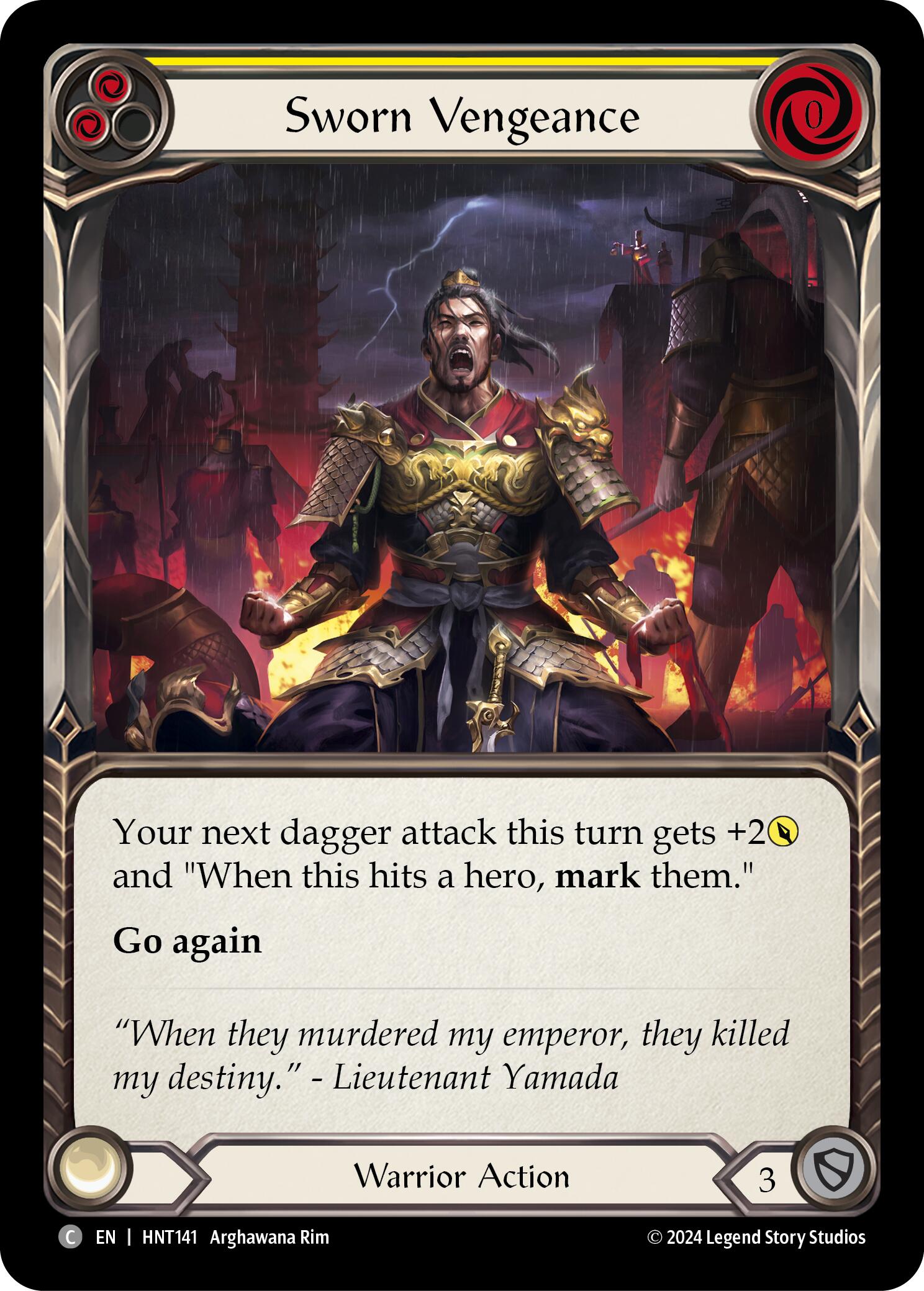 Sworn Vengeance (Yellow) [HNT141] (The Hunted) | Shuffle n Cut Hobbies & Games