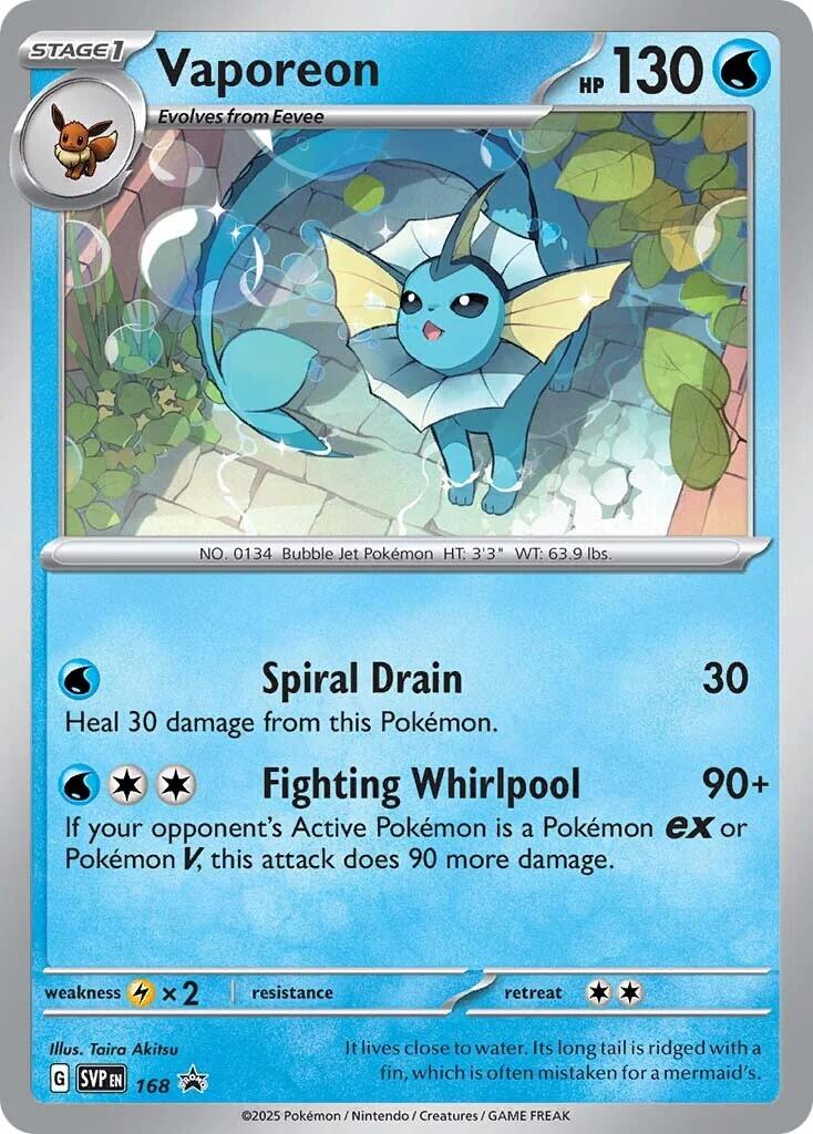 Vaporeon (SVP168) [Scarlet & Violet: Black Star Promos] | Shuffle n Cut Hobbies & Games