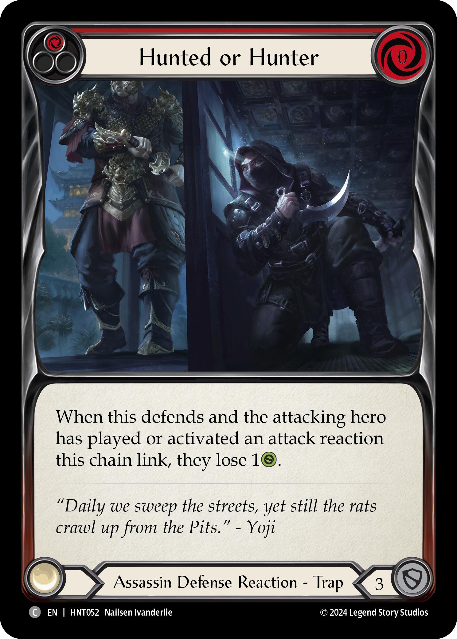Hunted or Hunter (Red) [HNT052] (The Hunted)  Rainbow Foil | Shuffle n Cut Hobbies & Games