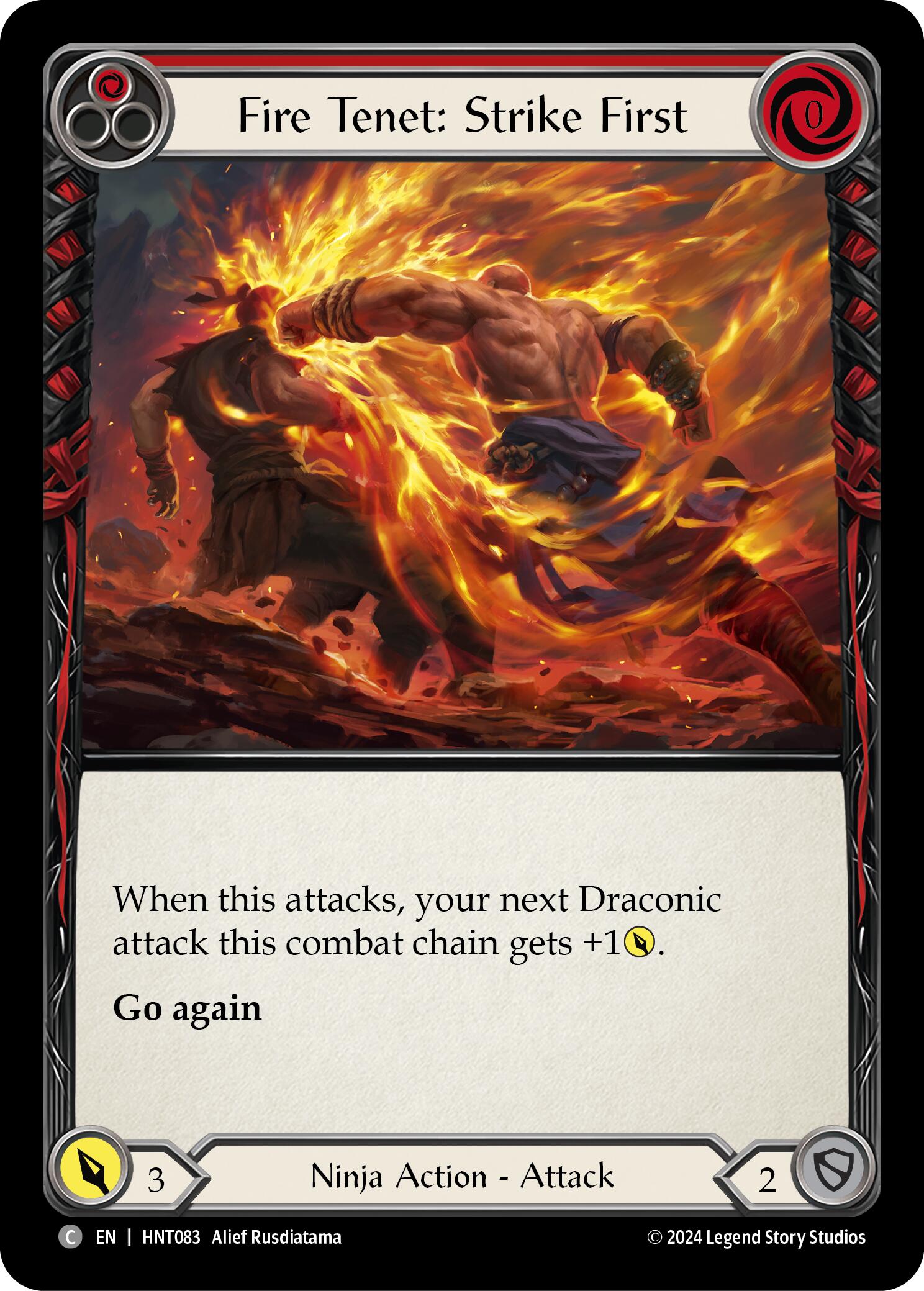 Fire Tenet: Strike First (Red) [HNT083] (The Hunted) | Shuffle n Cut Hobbies & Games