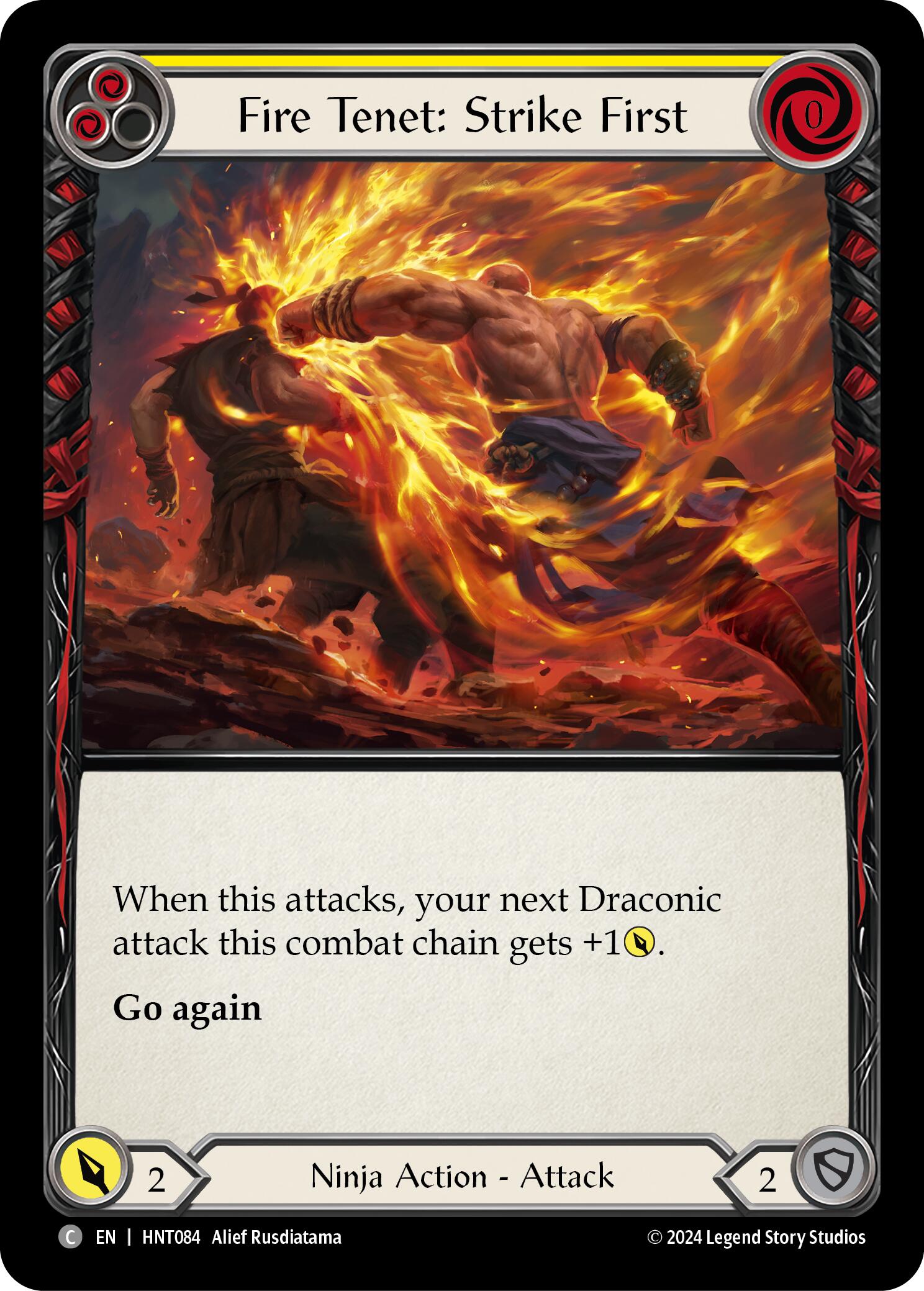 Fire Tenet: Strike First (Yellow) [HNT084] (The Hunted) | Shuffle n Cut Hobbies & Games