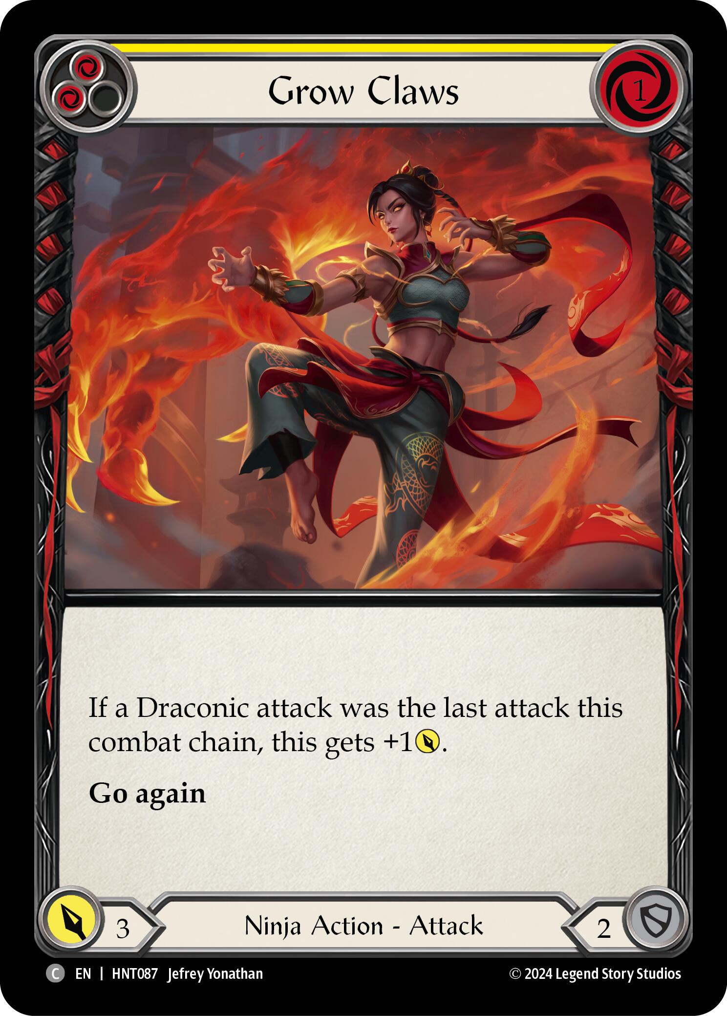 Grow Claws (Yellow) [HNT087] (The Hunted)  Rainbow Foil | Shuffle n Cut Hobbies & Games