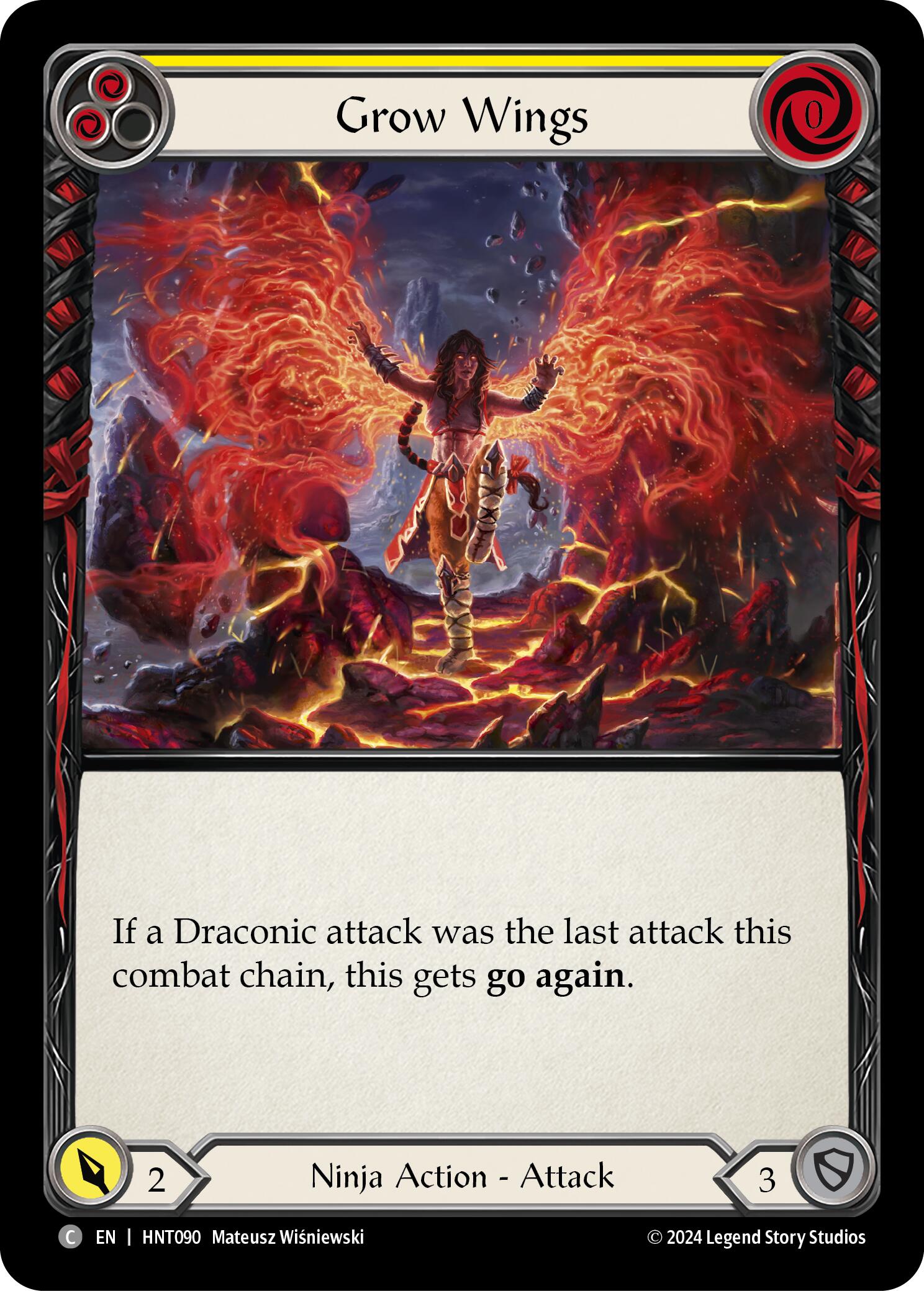 Grow Wings (Yellow) [HNT090] (The Hunted)  Rainbow Foil | Shuffle n Cut Hobbies & Games