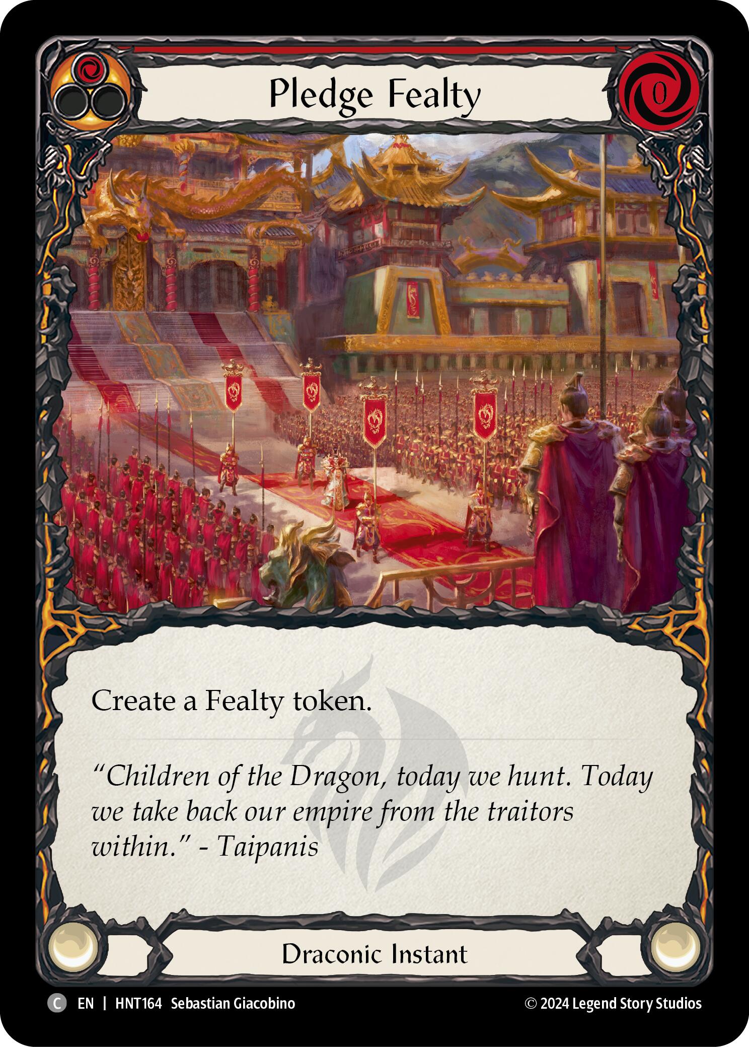 Pledge Fealty (Red) [HNT164] (The Hunted)  Rainbow Foil | Shuffle n Cut Hobbies & Games