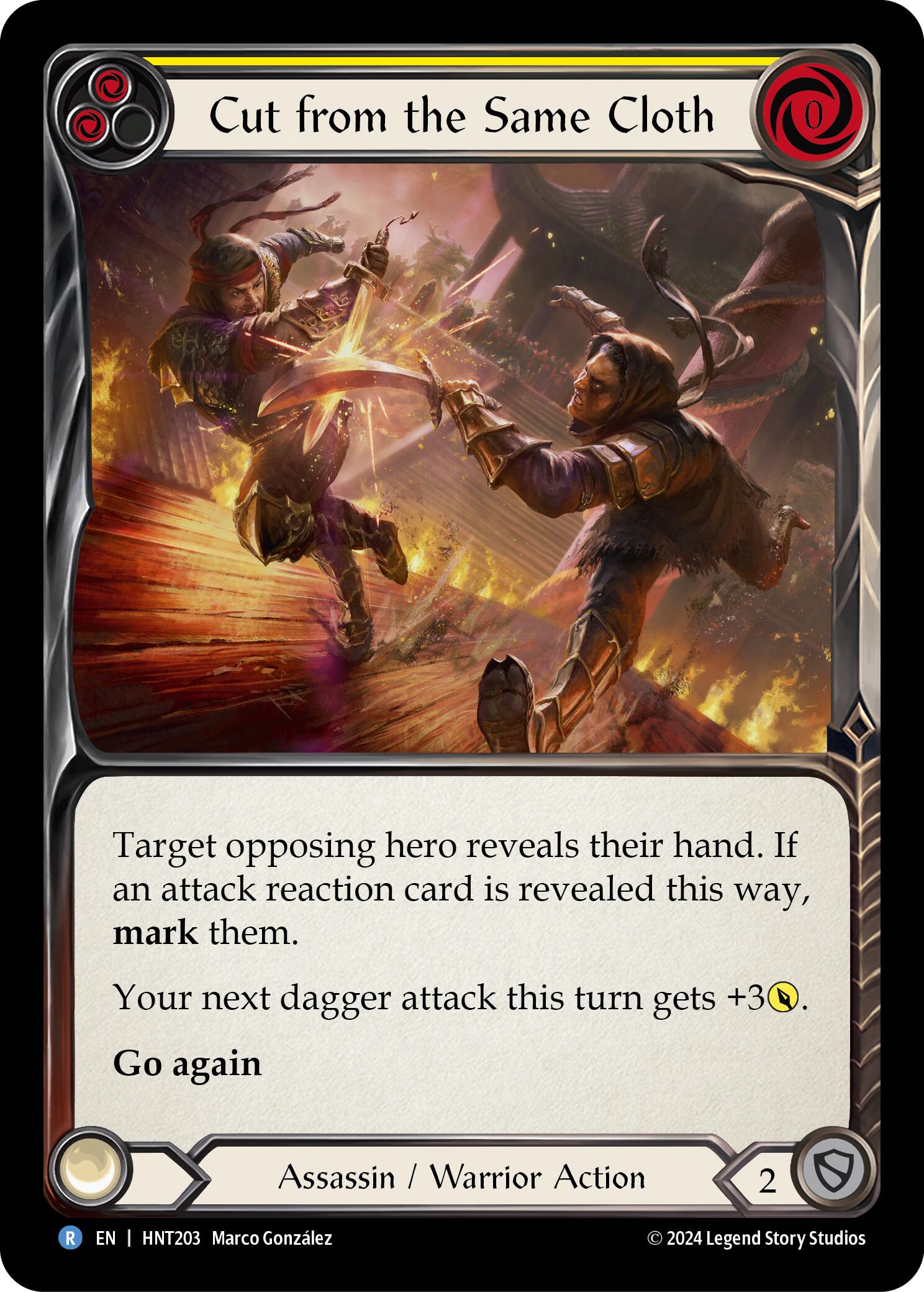 Cut from the Same Cloth (Yellow) [HNT203] (The Hunted)  Rainbow Foil | Shuffle n Cut Hobbies & Games