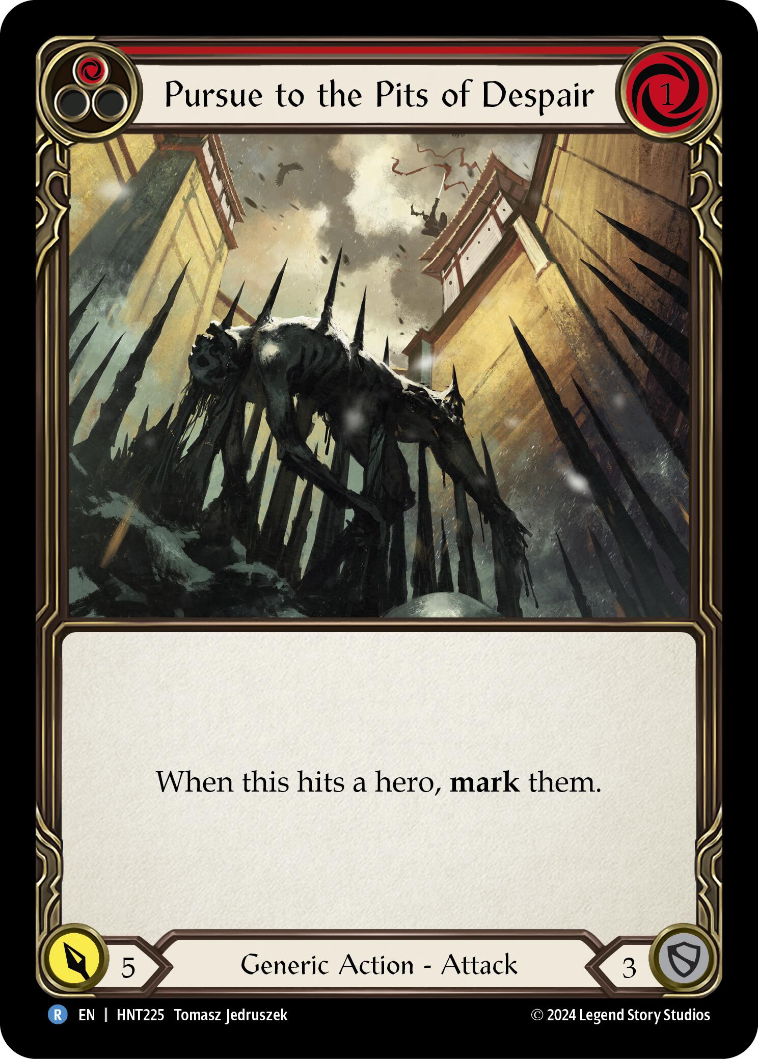 Pursue to the Pits of Despair (Red) [HNT225] (The Hunted)  Rainbow Foil | Shuffle n Cut Hobbies & Games