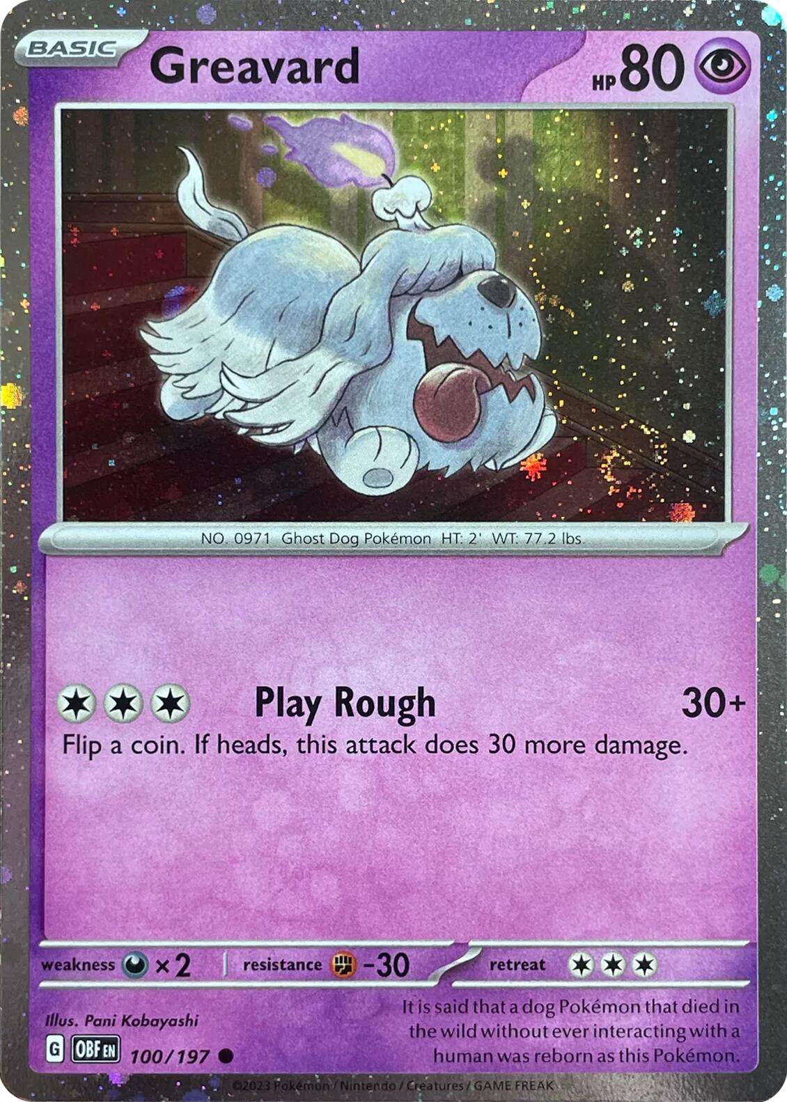 Greavard (100/197) (Cosmos Holo) (Deck Exclusive) [Scarlet & Violet: Obsidian Flames] | Shuffle n Cut Hobbies & Games