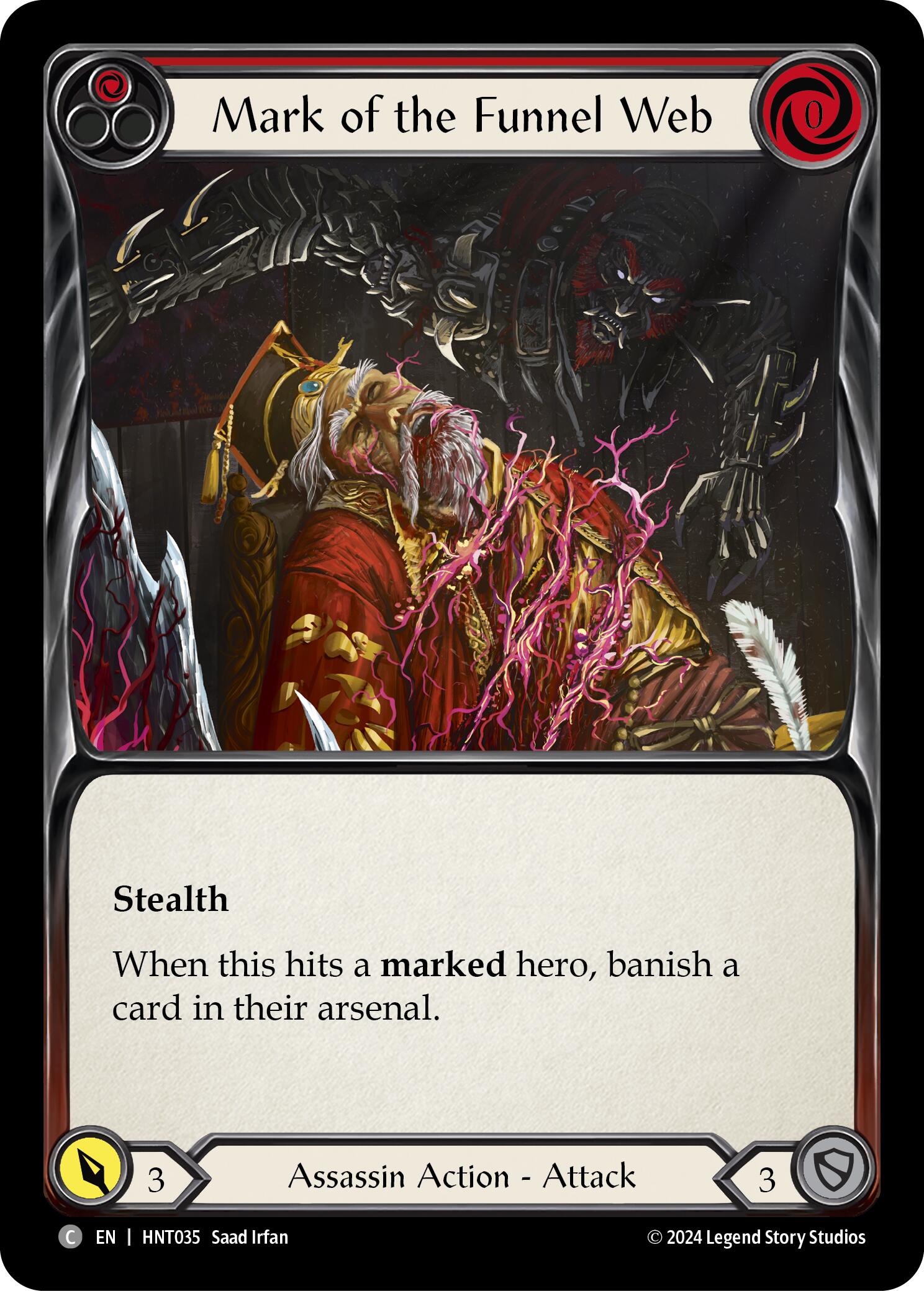 Mark of the Funnel Web (Red) [HNT035] (The Hunted)  Rainbow Foil | Shuffle n Cut Hobbies & Games