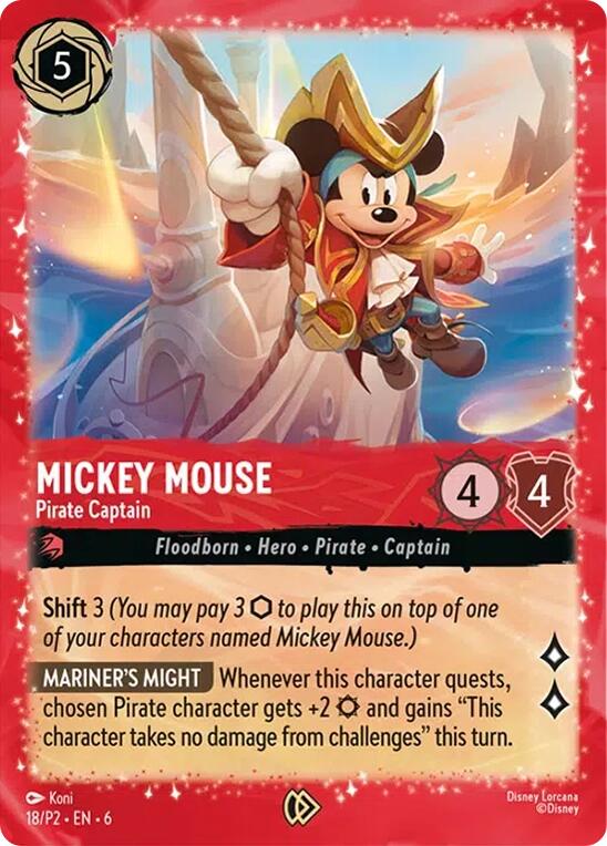 Mickey Mouse - Pirate Captain (18) [Promo Cards] | Shuffle n Cut Hobbies & Games
