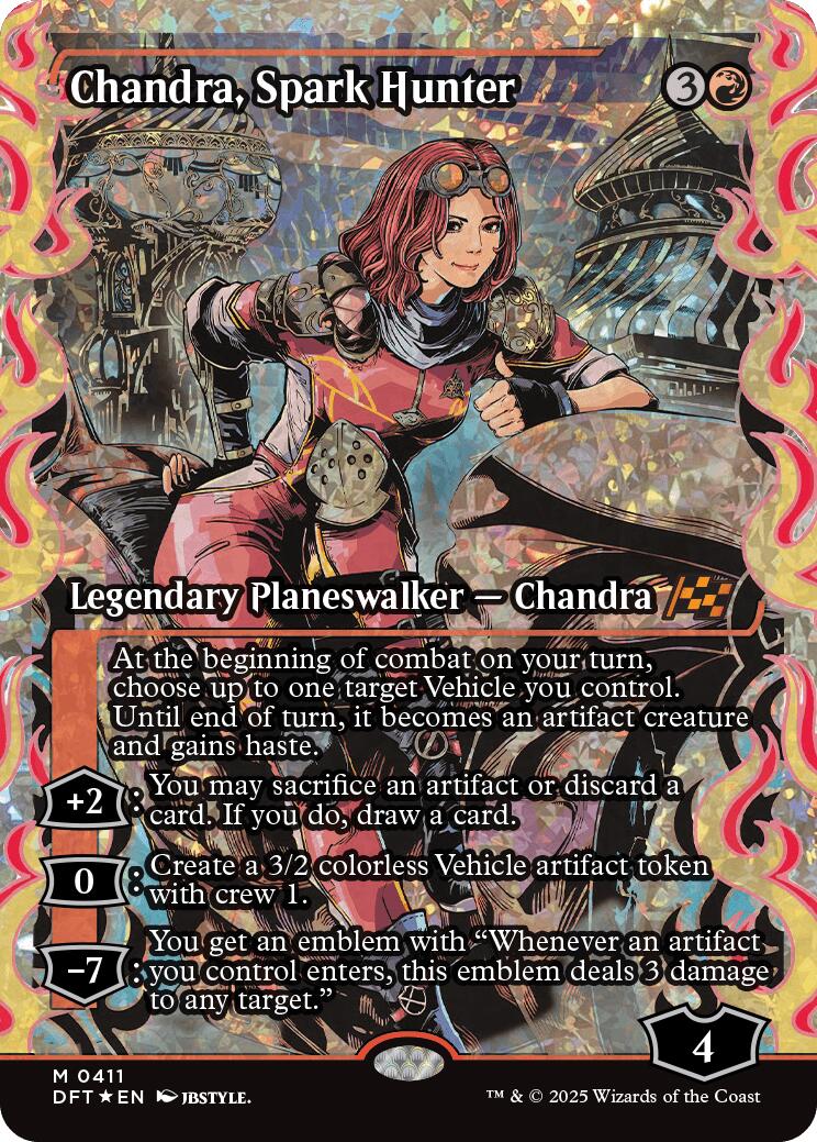 Chandra, Spark Hunter (Showcase Fracture Foil) (Japanese) [Aetherdrift] | Shuffle n Cut Hobbies & Games