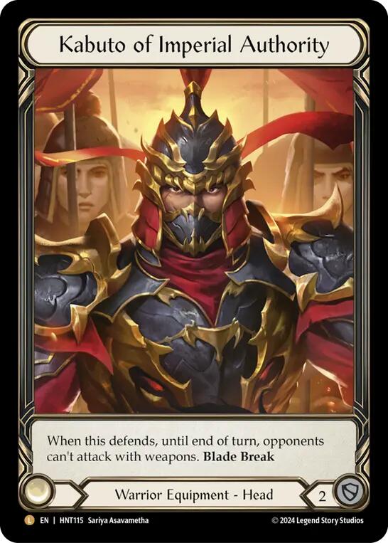 Kabuto of Imperial Authority (Extended Art) [HNT115] (The Hunted)  Cold Foil | Shuffle n Cut Hobbies & Games