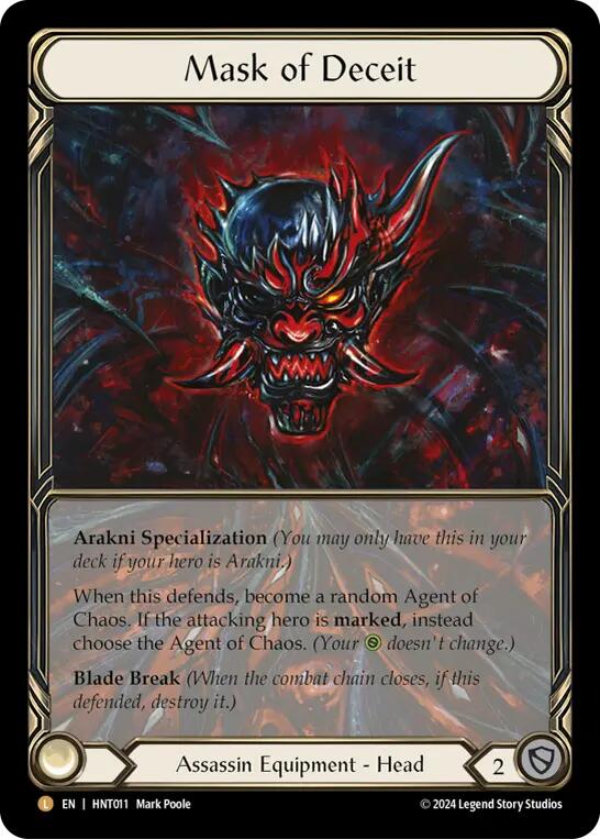 Mask of Deceit (Extended Art) [HNT011] (The Hunted)  Cold Foil | Shuffle n Cut Hobbies & Games