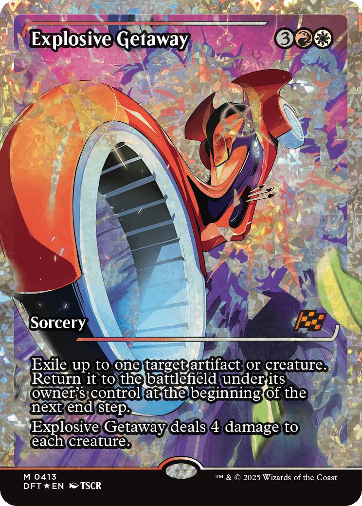 Explosive Getaway (Showcase Fracture Foil) (Japanese) [Aetherdrift] | Shuffle n Cut Hobbies & Games