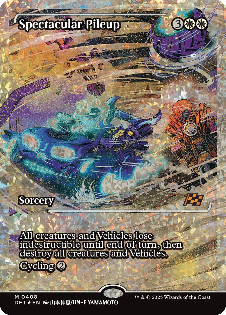 Spectacular Pileup (Showcase Fracture Foil) (Japanese) [Aetherdrift] | Shuffle n Cut Hobbies & Games