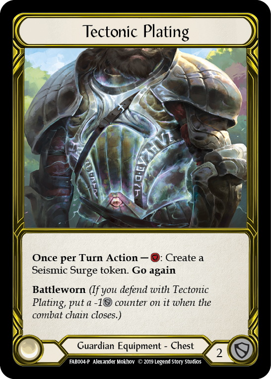 Tectonic Plating [FAB004-P] (Promo)  1st Edition Cold Foil - Golden | Shuffle n Cut Hobbies & Games