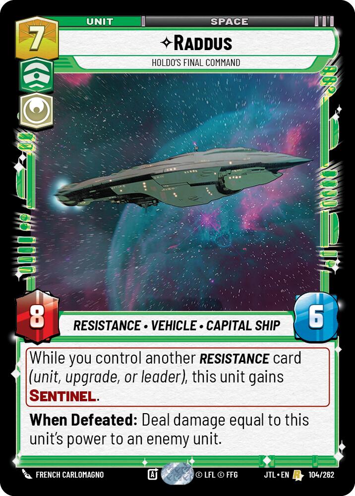 Raddus - Holdo's Final Command (104/262) (104/257) [Jump to Lightspeed] | Shuffle n Cut Hobbies & Games