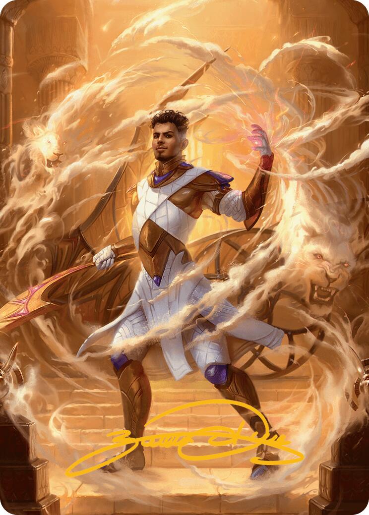 Basri, Tomorrow's Champion Art Card (Gold-Stamped Signature) [Aetherdrift Art Series] | Shuffle n Cut Hobbies & Games
