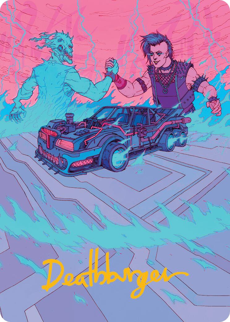 Demonic Junker Art Card (Gold-Stamped Signature) [Aetherdrift Art Series] | Shuffle n Cut Hobbies & Games