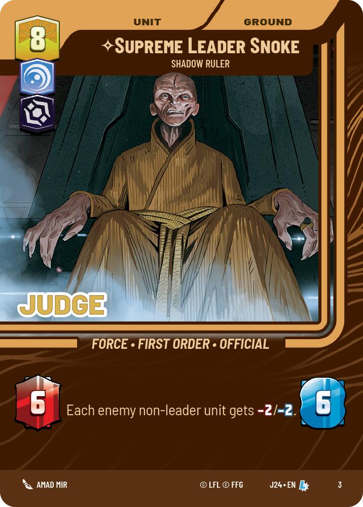 Supreme Leader Snoke - Shadow Ruler (3) (3) [Judge Promos] | Shuffle n Cut Hobbies & Games