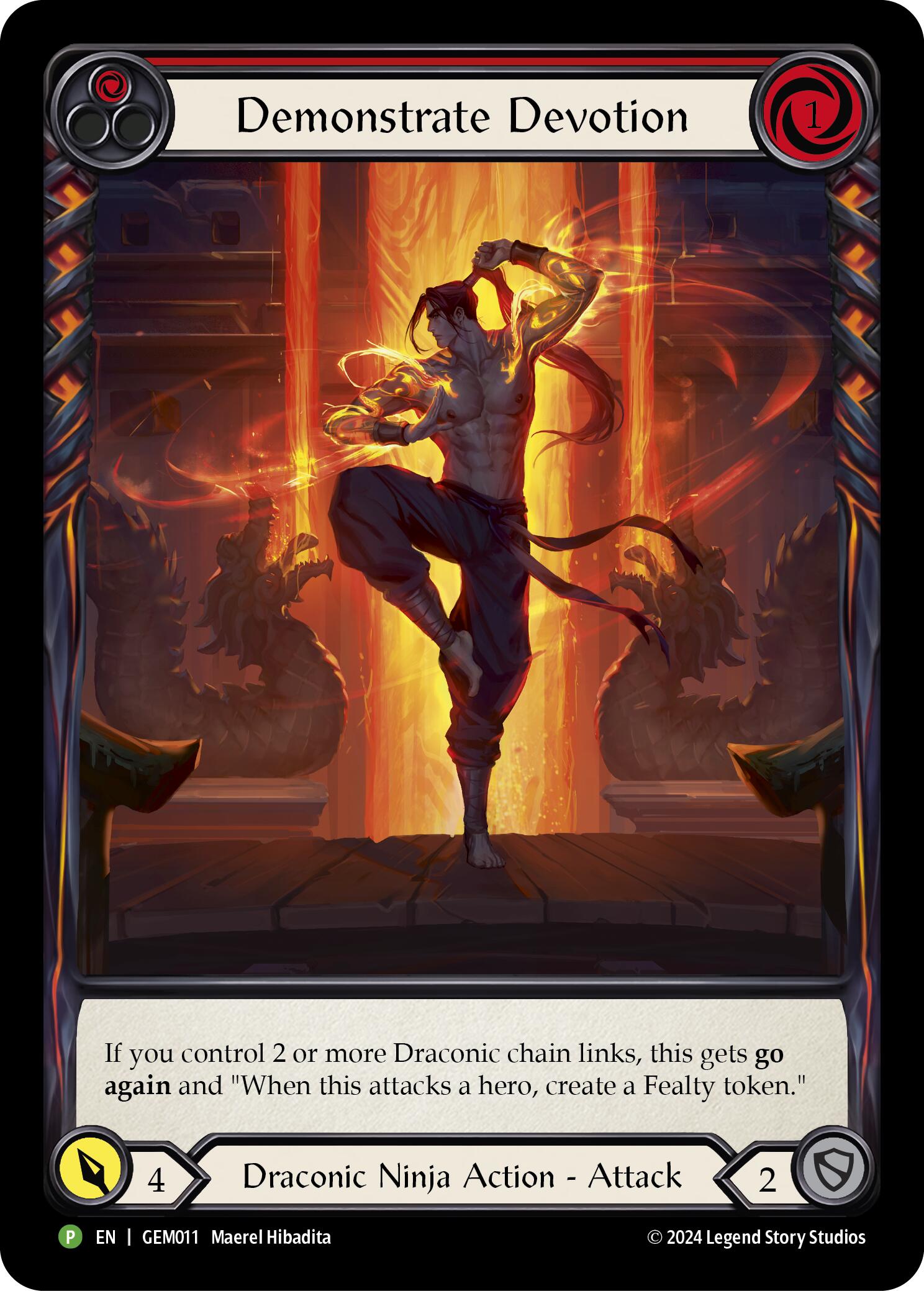 Demonstrate Devotion (Red) [GEM011] (GEM Pack 1)  Rainbow Foil | Shuffle n Cut Hobbies & Games