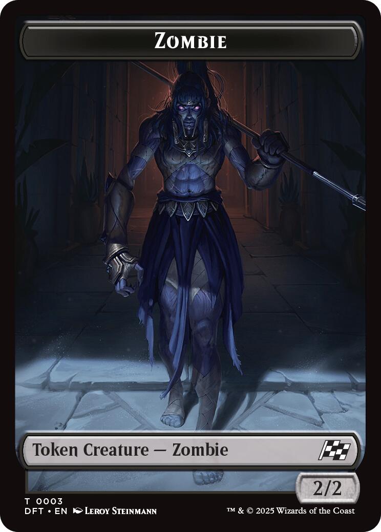 Zombie (0007) // Zombie (0003) Double-Sided Token [Aetherdrift Commander Tokens]