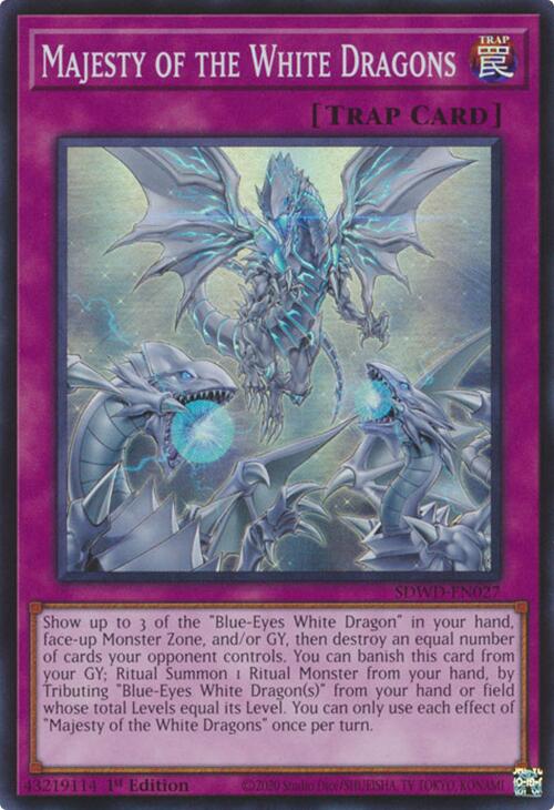 Majesty of the White Dragons [SDWD-EN027] Super Rare | Shuffle n Cut Hobbies & Games