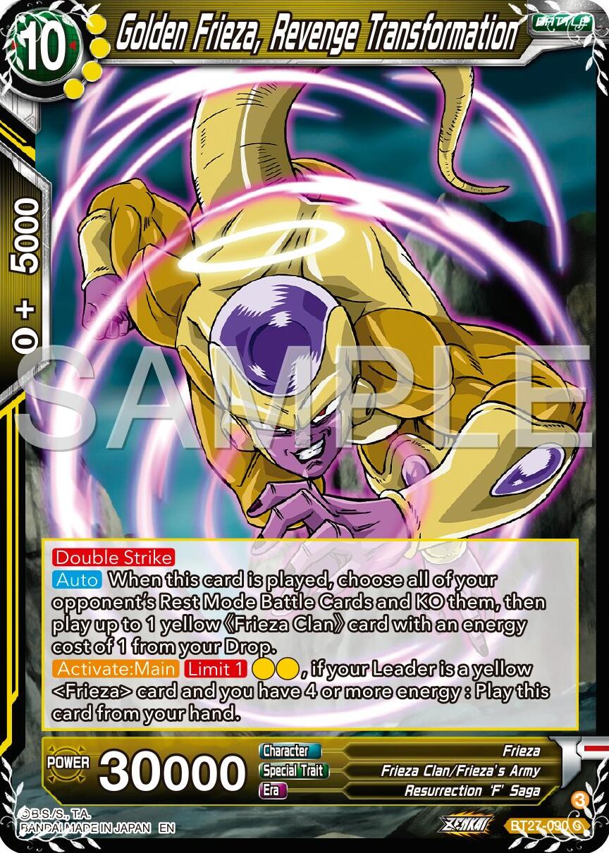 Golden Frieza, Revenge Transtormation (BT27-090) [History of Z] | Shuffle n Cut Hobbies & Games