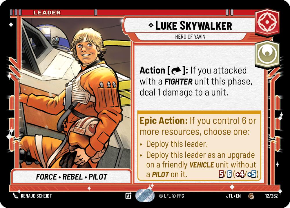 Luke Skywalker - Hero of Yavin (012/262) (012/257) [Jump to Lightspeed] | Shuffle n Cut Hobbies & Games
