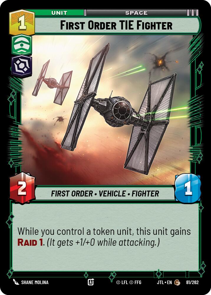 First Order TIE Fighter (081/262) (081/257) [Jump to Lightspeed] | Shuffle n Cut Hobbies & Games